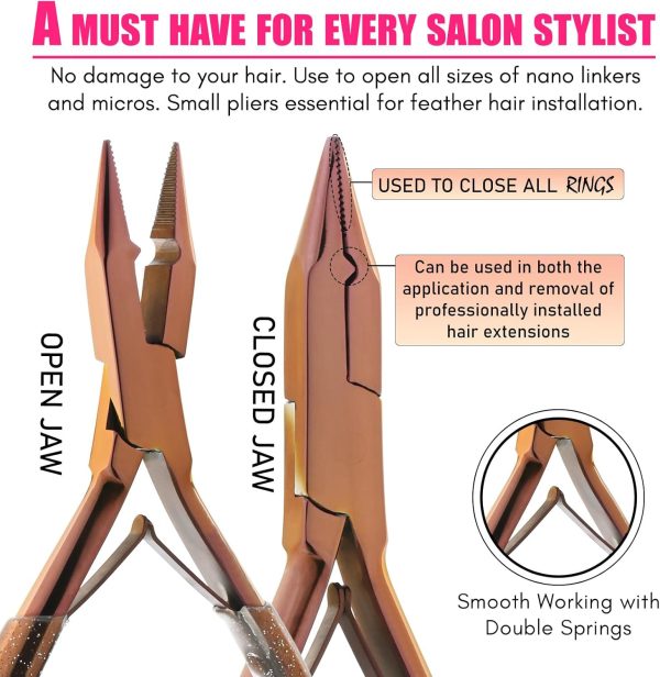 Hair Extensions Remover Pliers (Rose Gold Applicator) - Image 3