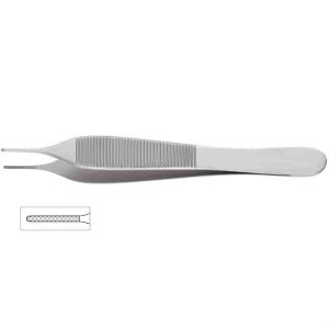 Adson Dressing Forceps, 4-3/4″ (12cm), Cross Serrated Jaw