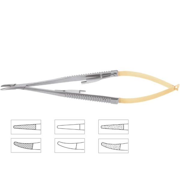 Castroviejo Onyx Needle Holder, Flat Handle w/Lock, 5-1/2″ (14cm)